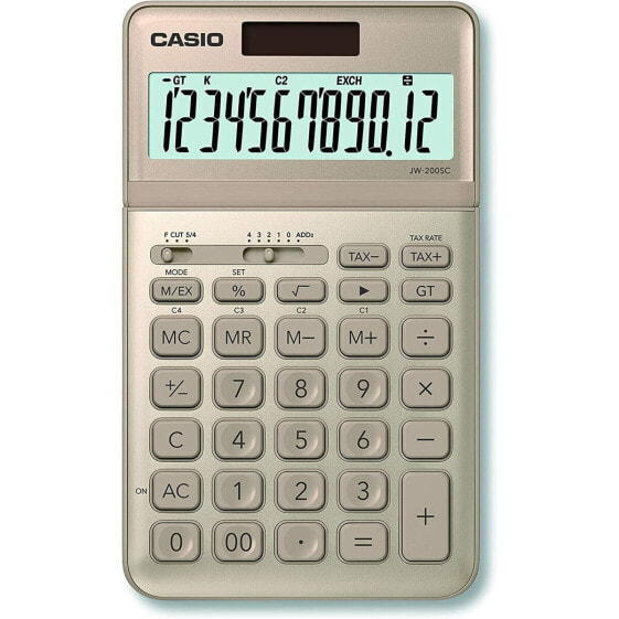 Калькулятор пластиковый Casio JW-200SC-GD Золотой