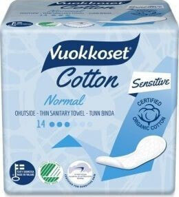 Vuokkoset Vuokkoset, COTTON, Podpaski bez Skrzydełek Normal Sensitive, 14 szt.