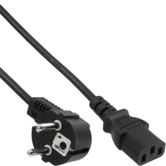 InLine power cable - CEE 7/7 angled / 3pin IEC C13 male - 0.3m