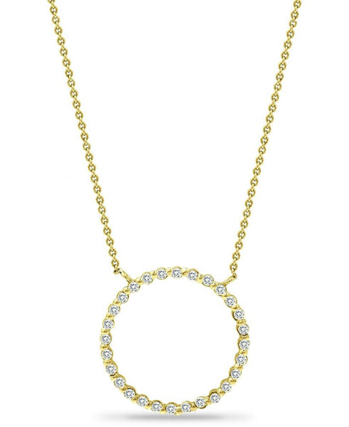 Giani Bernini cubic Zirconia Open Circle Pendant Necklace in 18k Gold-Plated Sterling Silver, 16" + 2" extender, Created for Macy's