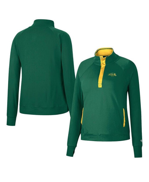 Women's Green NDSU Bison Kipling Raglan Quarter-Snap Top