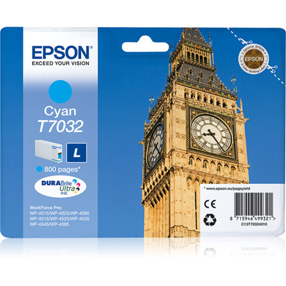 Оригинальный тонер Epson C13T70324010 Циановый