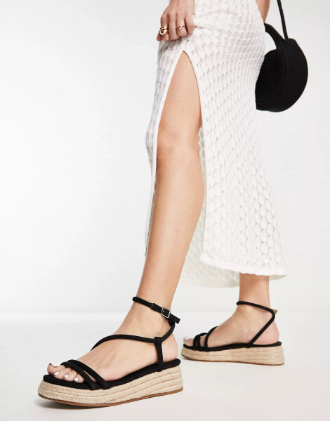 MIM Chiko platform strappy sandal in black