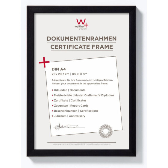 Walther Design JK130B - Aluminium,Polystyrene - Black - Single picture frame - Matte - Wall - 13 x 18 cm