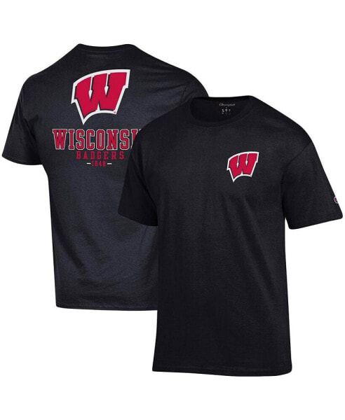 Men's Black Wisconsin Badgers Stack 2-Hit T-shirt