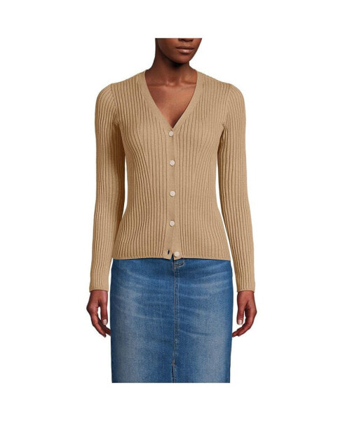 Women's Fine Gauge Cotton Cardigan Sweater