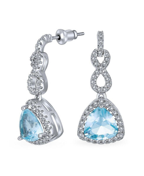 Серьги Bling Jewelry Infinity Blue Aquamarine