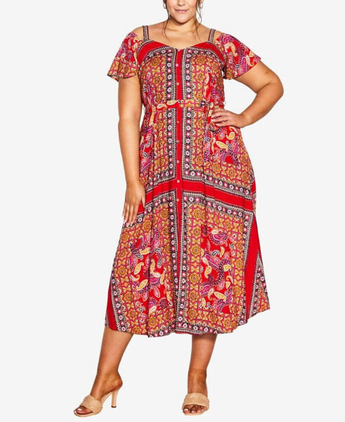 Plus Size Zoey Cold Shoulder Maxi Dress