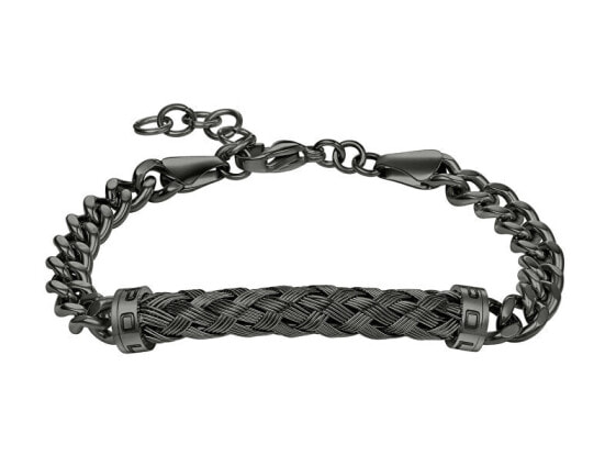 Timeless black steel bracelet Crossed PEAGB0032403