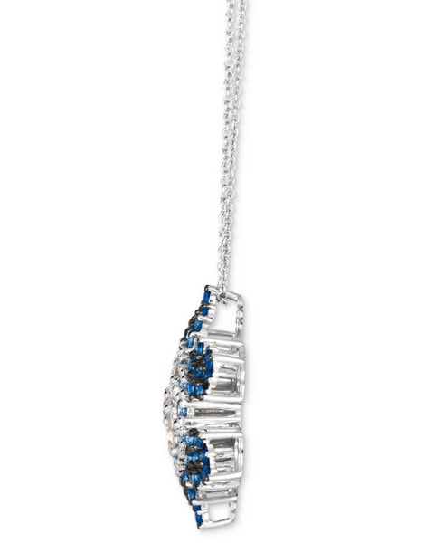 Le Vian ombré® Denim Ombré (1-3/8 ct. t.w.) & White Sapphire (5/8 ct. t.w.) Snowflake Adjustable 20" Pendant Necklace in 14k White Gold