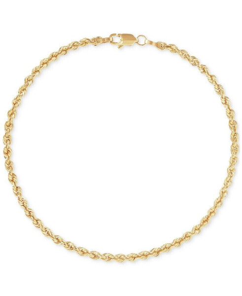 Glitter Rope Link Chain Bracelet in 10k Gold