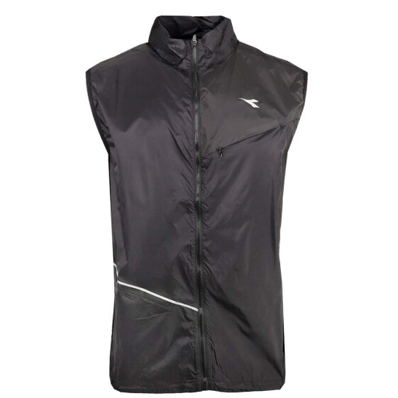 Diadora Full Zip Vest Mens Black Casual Athletic Outerwear 174986-80013