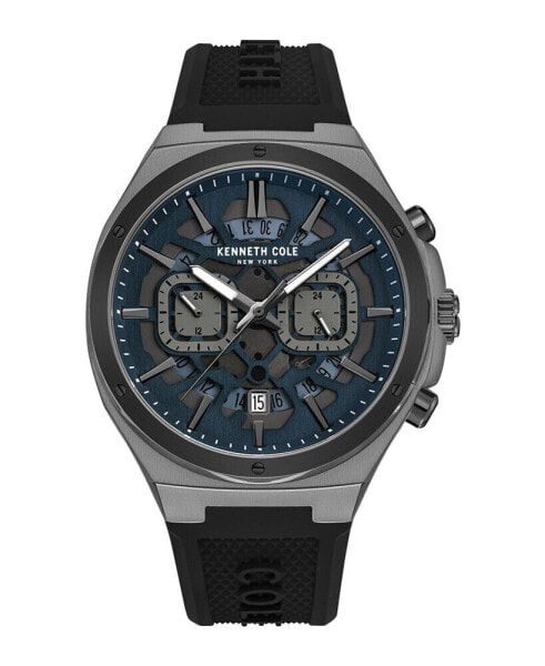 Часы Kenneth Cole New York Multi Function Black Silicone Watch