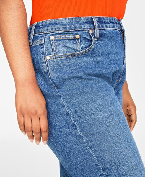 Plus Size High-Rise Straight-Leg Jeans, Regular and Short Lengths, Created  for Macy's