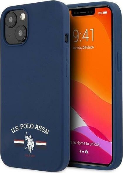 Чехол для смартфона U.S. Polo Assn. iPhone 13 6,1" Silicone Collection гранатовый/синий