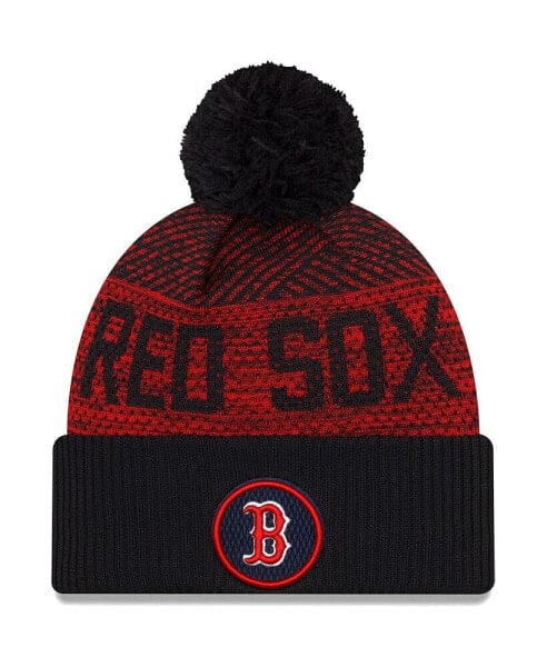 Men's Navy Boston Red Sox Authentic Collection Sport Cuffed Knit Hat with Pom