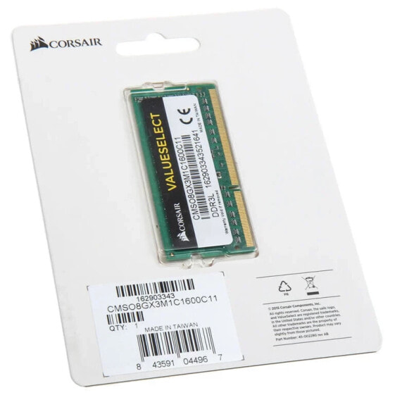 Corsair ValueSelect DDR3L-1600 RAM, CL11, SO-DIMM - 8 GB