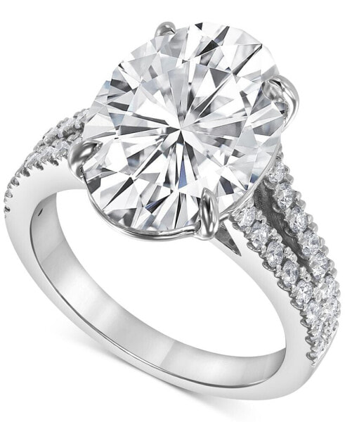 Certified Lab Grown Diamond Oval Solitaire Plus Engagement Ring (7-1/2 ct. t.w.) in 14k Gold