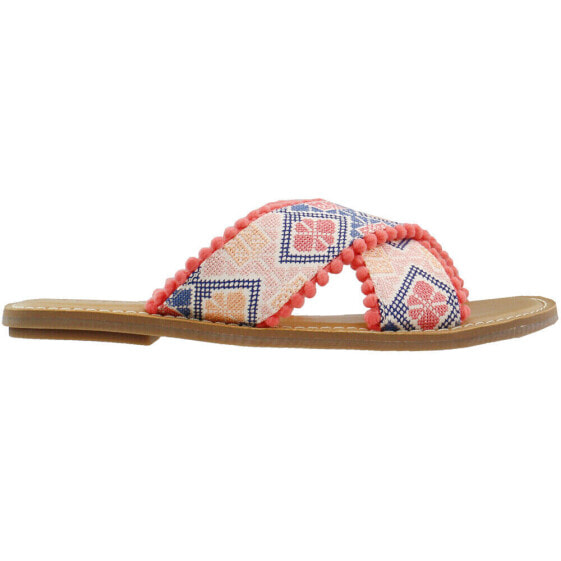 TOMS Viv Geometric Flat Womens Orange Casual Sandals 10012092T