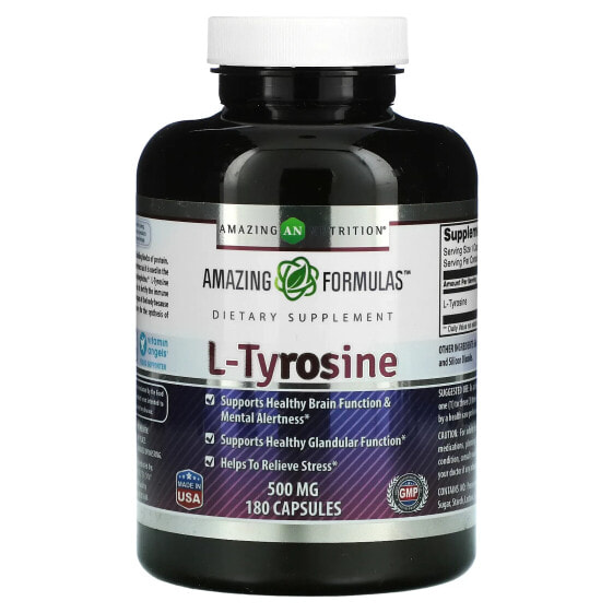 Аминокислоты amazing nutrition L-Tyrosine, 500 мг, 180 капсул