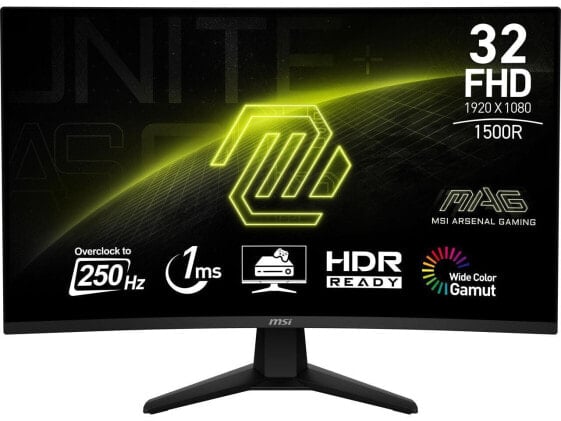 MSI 32" (31.5" Viewable) 250Hz (OC) VA FHD Gaming Monitor 1920 x 1080 81% Adobe