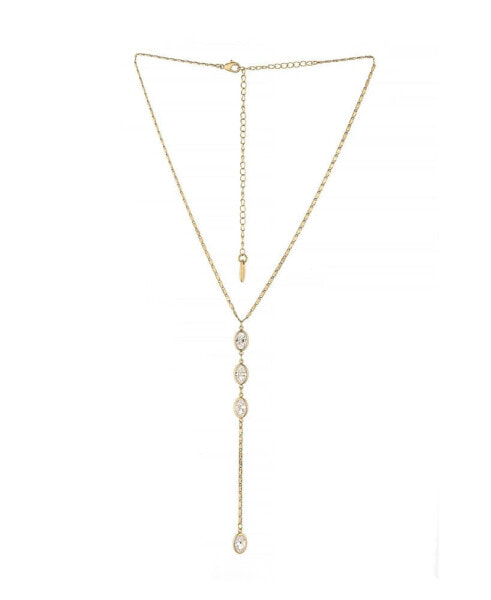 Sparkle Dip 18K Gold Plated Lariat Necklace