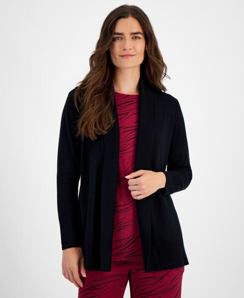 Petite Shawl-Collar Open-Front Cardigan, Created for Macy's