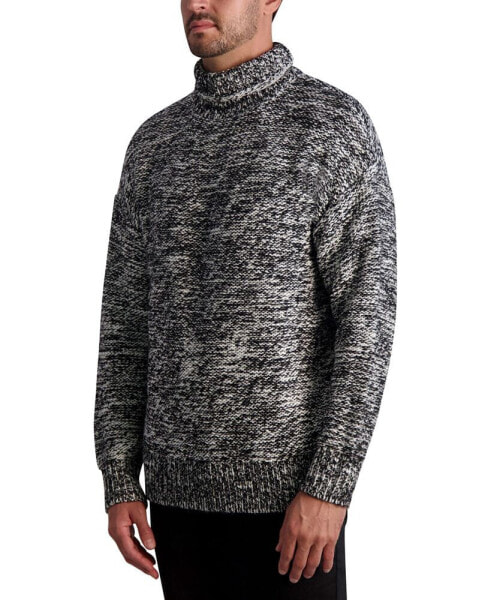 Men's Oversized Marled Turtleneck Sweater