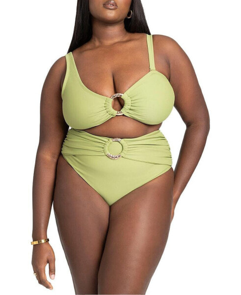 Plus Size Ring Hardware Bikini Bottom