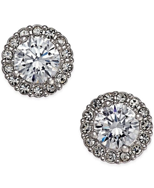 Gold-Tone Crystal Halo Stud Earrings, Created for Macy's