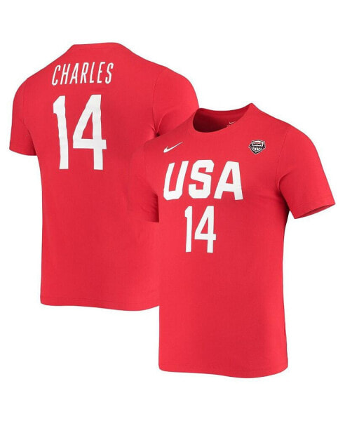 Women's Tina Charles USA Basketball Red Name and Number Performance T-shirt