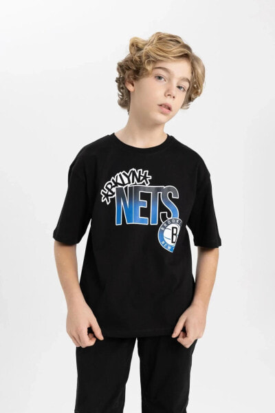 Футболка для малышей defacto NBA Brooklyn Nets Oversize Fit B6816A824SM