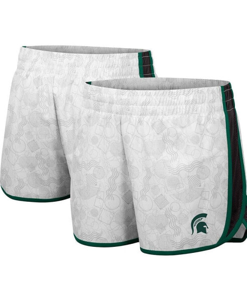 Шорты спортивные женские Colosseum Michigan State Spartans The Plastics Geo Print White, Black