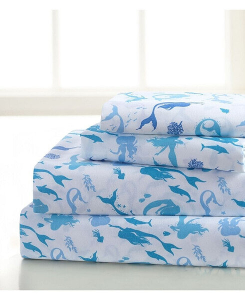 Seaside Resort Flamingo Parade Embroidered Sheet Set Full