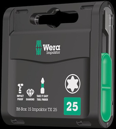 Набор бит Wera Bit-Box 15 Impaktor TX 057776 15 шт