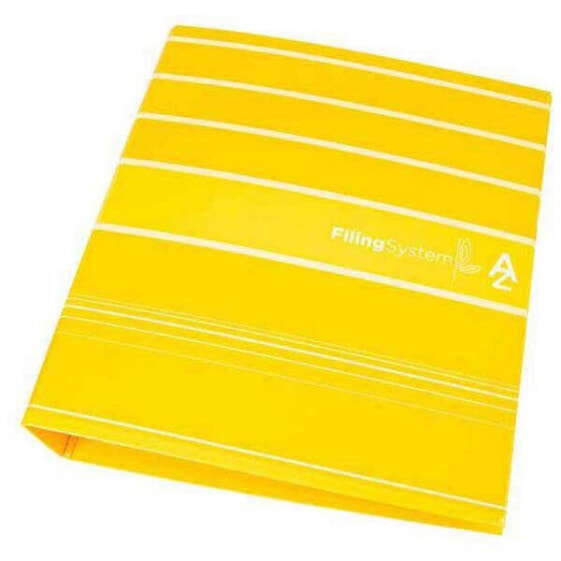 LIDERPAPEL Lever arch file A4 filing system lined without radome spine 80 mm yellow with box and metal compressor
