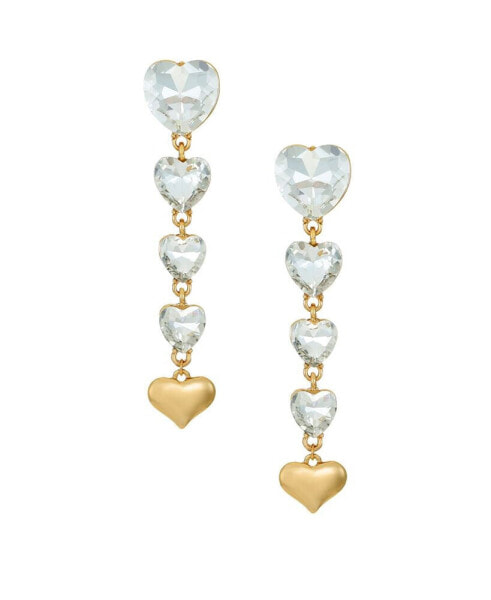 18K Gold Plated Glass Love Drop Earrings