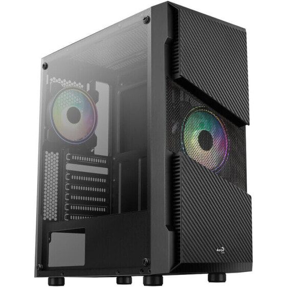 Aerocool Menace Saturn RGB Midi-Tower, Tempered Glass - schwarz