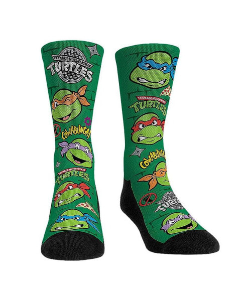 Носки мужские и женские Rock 'Em Teenage Mutant Ninja Turtles All Over Icons Crew Socks.