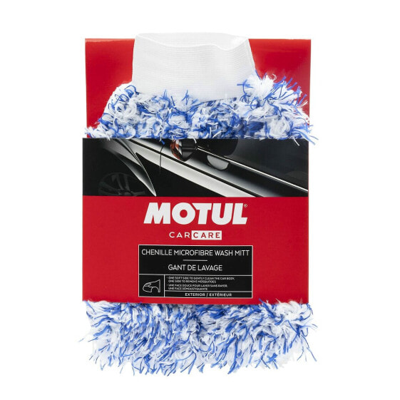 Салфетка из микрофибры Motul MTL111022 Синий / Белый Хлопок Моющийся Перчатки Не царапает и не портит поверхности