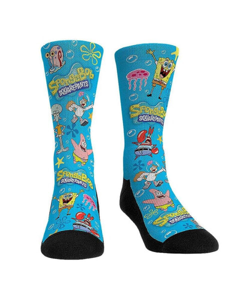 Rock Em Socks Men's and Women's SpongeBob SquarePants All Over Icons Crew Socks