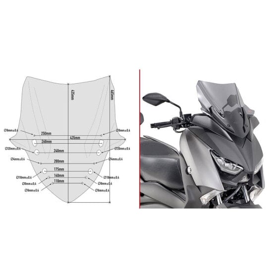 GIVI D2136S Low&Sports Yamaha X-Max 125/300/400 windshield