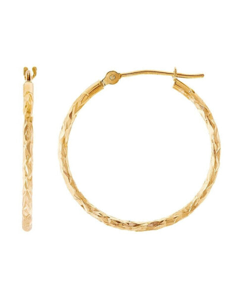 Серьги Macy's Textured Oval Hoop  10k Gold