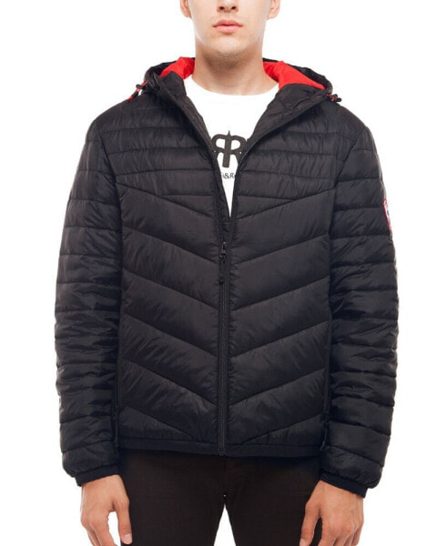 Men's Light Weight Quilted Hooded Puffer Jacket Coat