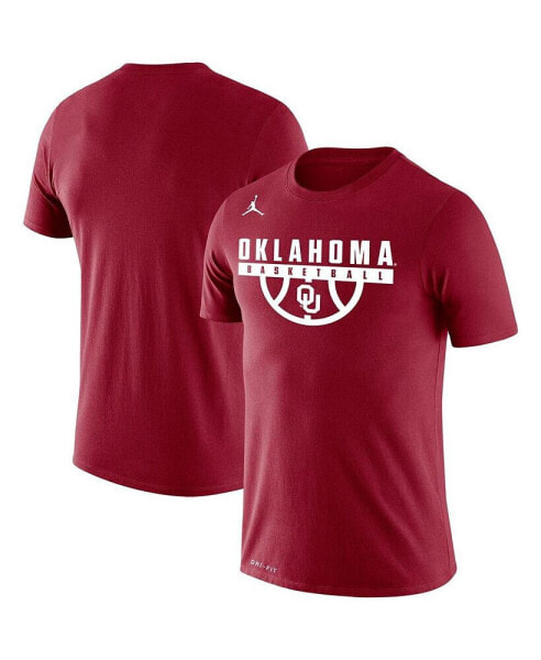 Men's Crimson Oklahoma Sooners Basketball Drop Legend Performance T-shirt