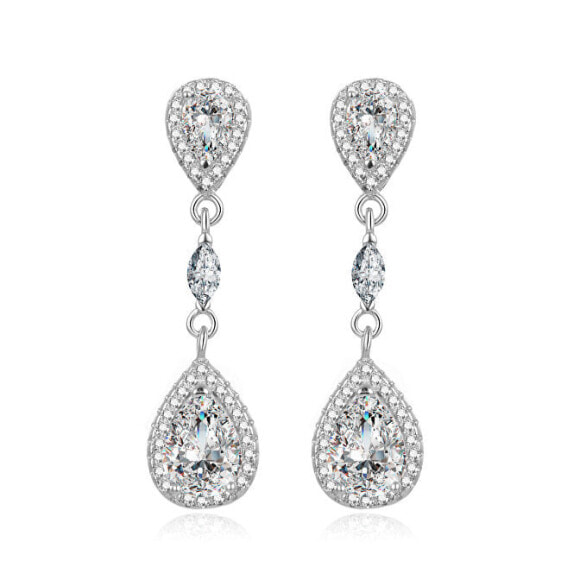 Beautiful silver earrings with zircons AGUP864L