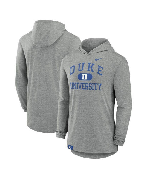 Men's Heather Gray Duke Blue Devils Blitz Hoodie Long Sleeve T-Shirt