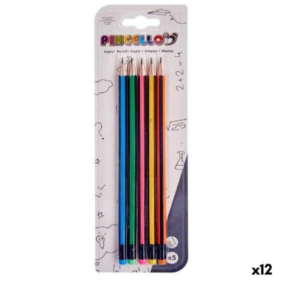 Pencil Set Stripes Multicolour Wood (12 Units)