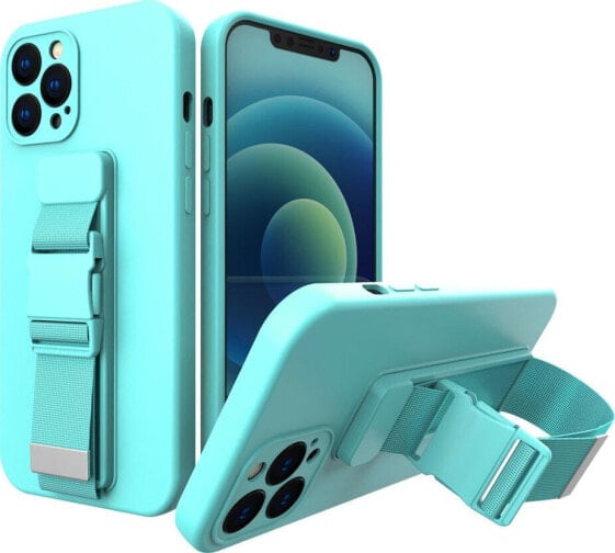 Hurtel Rope case żelowe etui ze smyczą łańcuszkiem torebka smycz iPhone 11 Pro jasnoniebieski