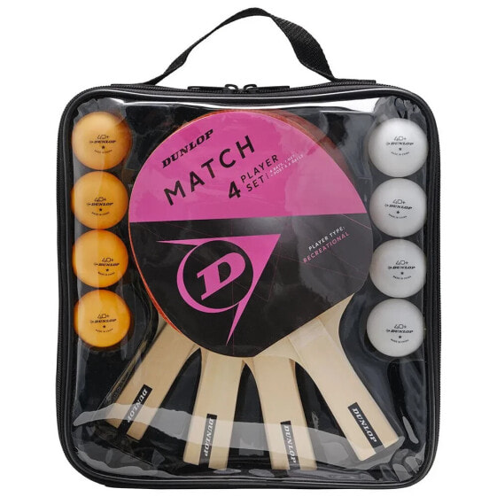 Настольные материаловедческие ракетки Dunlop Match 4 Player Set для настольного тенниса